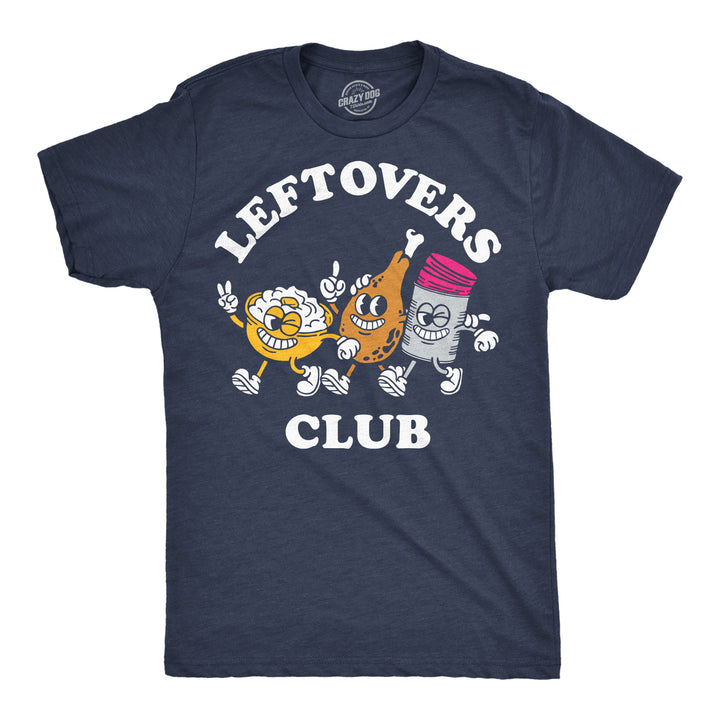Funny Heather Navy - Leftovers Club Leftovers Club Mens T Shirt Nerdy thanksgiving food Tee