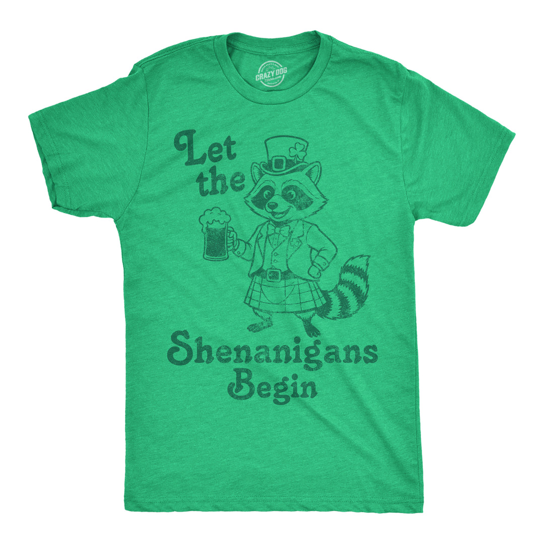 Funny Heather Green - Shenanigans Begin Let The Shenanigans Begin Mens T Shirt Nerdy Saint Patrick's Day drinking Tee