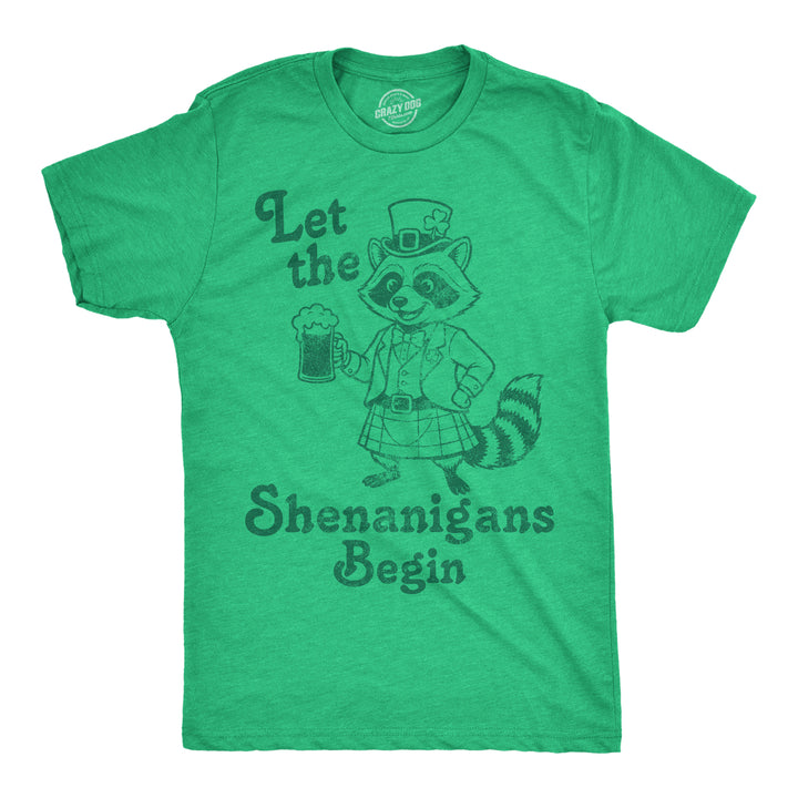 Funny Heather Green - Shenanigans Begin Let The Shenanigans Begin Mens T Shirt Nerdy Saint Patrick's Day drinking Tee