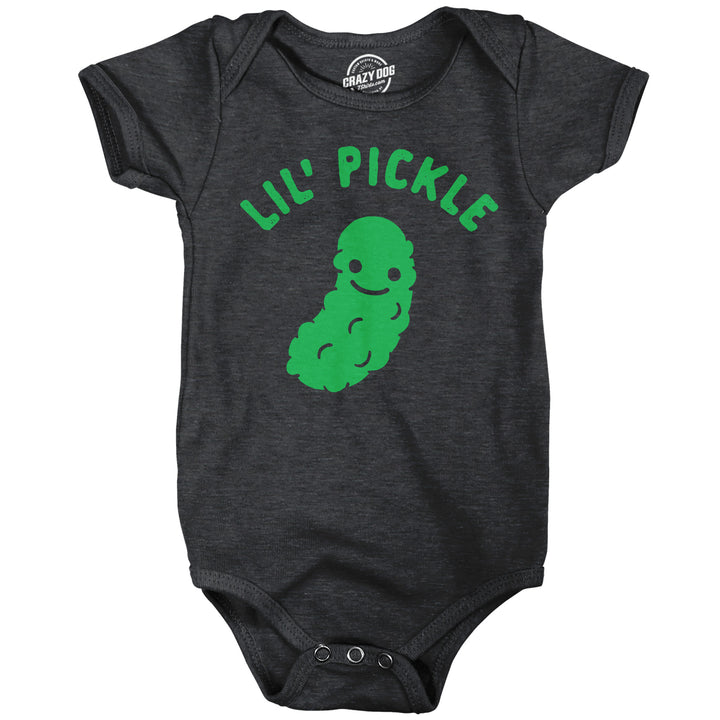 Funny Heather Black - Lil Pickle Lil Pickle Onesie Nerdy food Tee