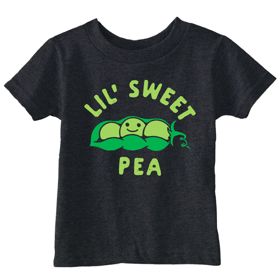 Funny Heather Black - Lil Sweet Pea Lil Sweet Pea Toddler T Shirt Nerdy food Tee