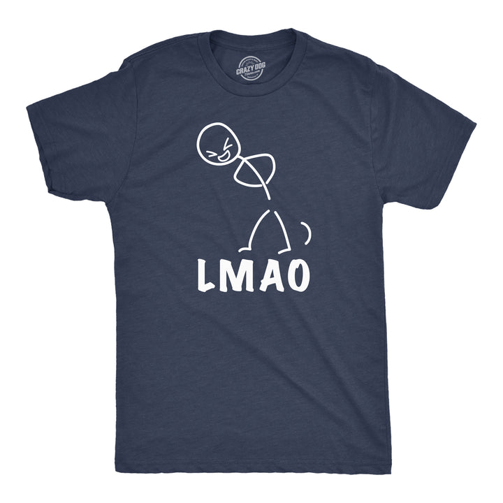 Funny Heather Navy - LMAO Stick Figure LMAO Stick Figure Mens T Shirt Nerdy sarcastic Tee
