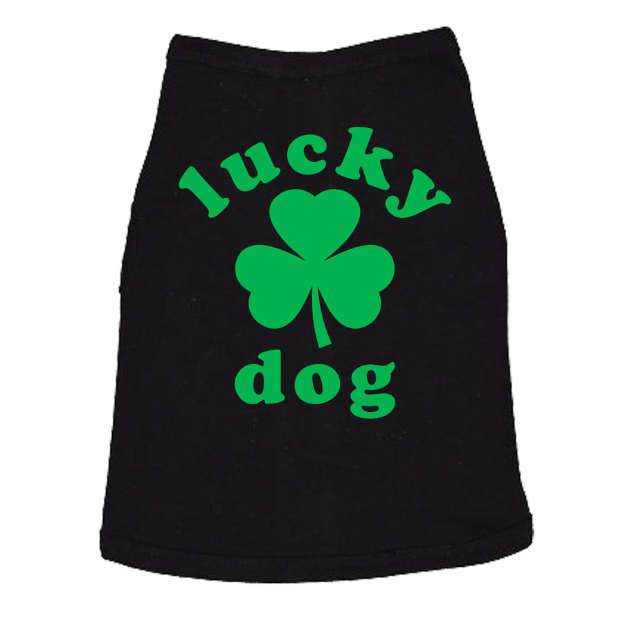Funny Black - Lucky Dog Lucky Dog Dog Shirt Nerdy Saint Patrick's Day dog Tee