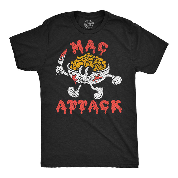Funny Heather Black - Mac Attack Mac Attack Mens T Shirt Nerdy food Tee
