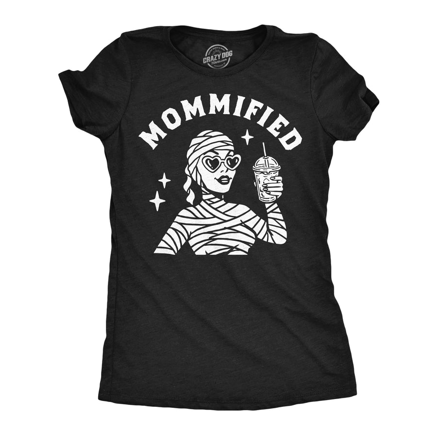 Funny Heather Black - Mommified Mommified Womens T Shirt Nerdy Halloween mother's day Tee