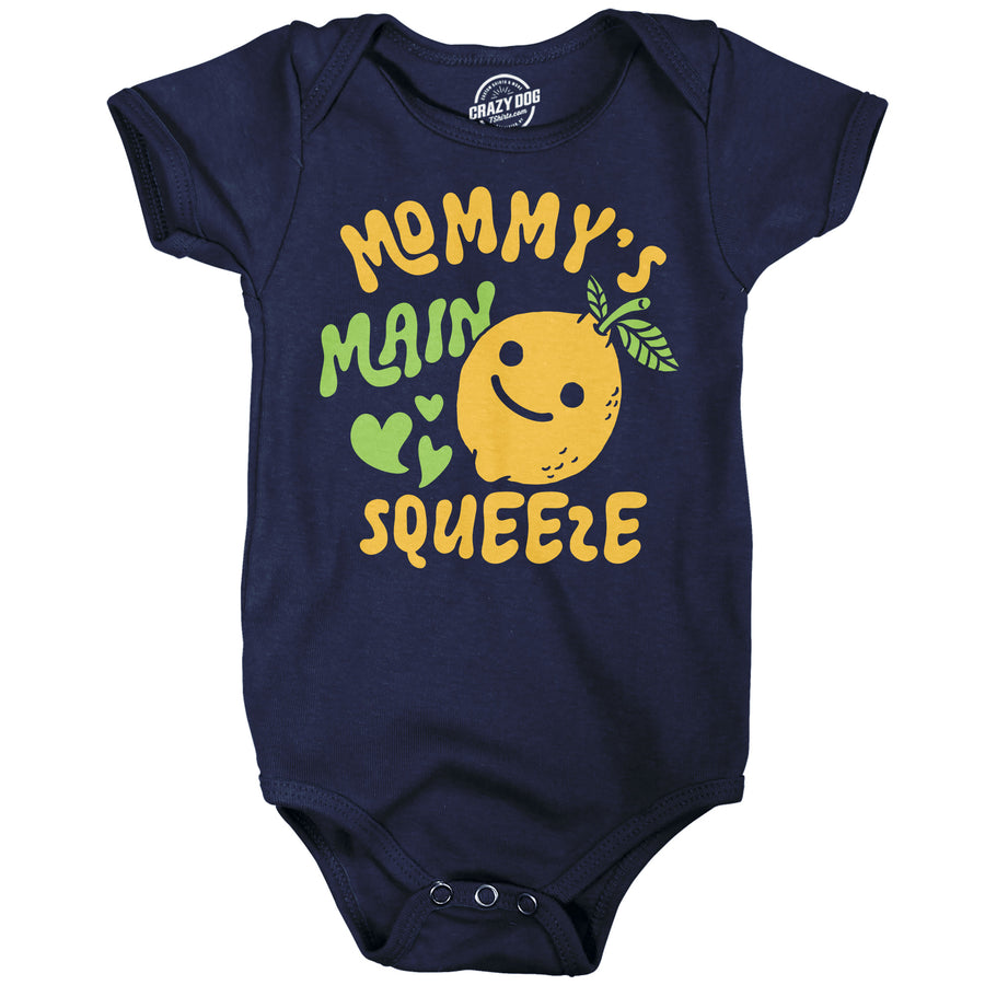 Funny Heather Navy - Mommys Main Squeeze Mommys Main Squeeze Onesie Nerdy mother's Day food Tee