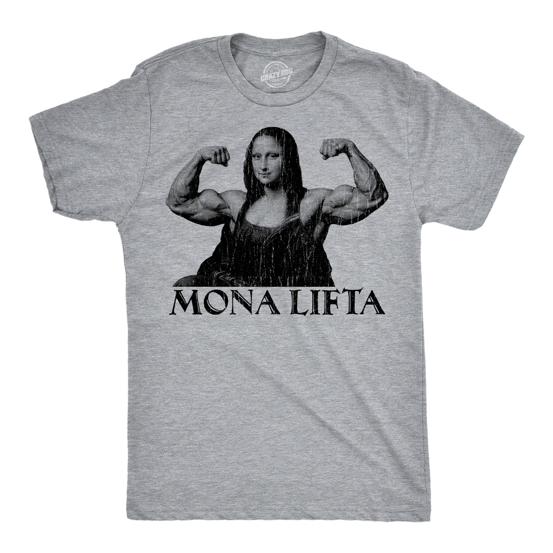 Funny Light Heather Grey - Mona Lifta Mona Lifta Mens T Shirt Nerdy fitness Tee