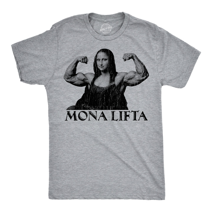 Funny Light Heather Grey - Mona Lifta Mona Lifta Mens T Shirt Nerdy fitness Tee