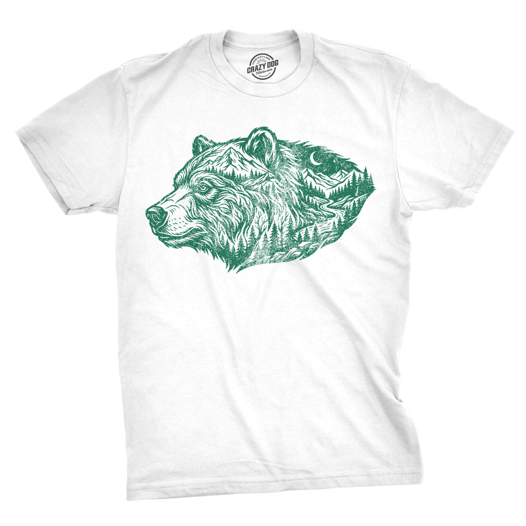 Funny White - Nature Bear Nature Bear Mens T Shirt Nerdy animal camping Tee
