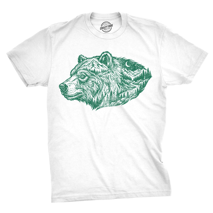 Funny White - Nature Bear Nature Bear Mens T Shirt Nerdy animal camping Tee