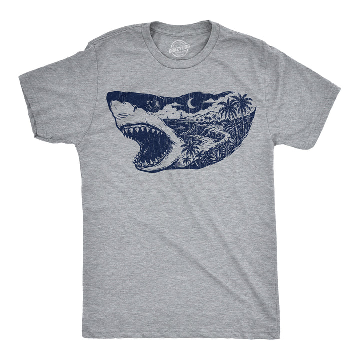 Funny Light Heather Grey - Nature Shark Nature Shark Mens T Shirt Nerdy shark week vacation Tee