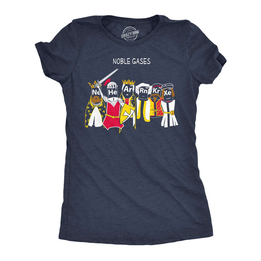 Funny Navy Noble Gases Womens T Shirt Nerdy Nerdy Science Tee