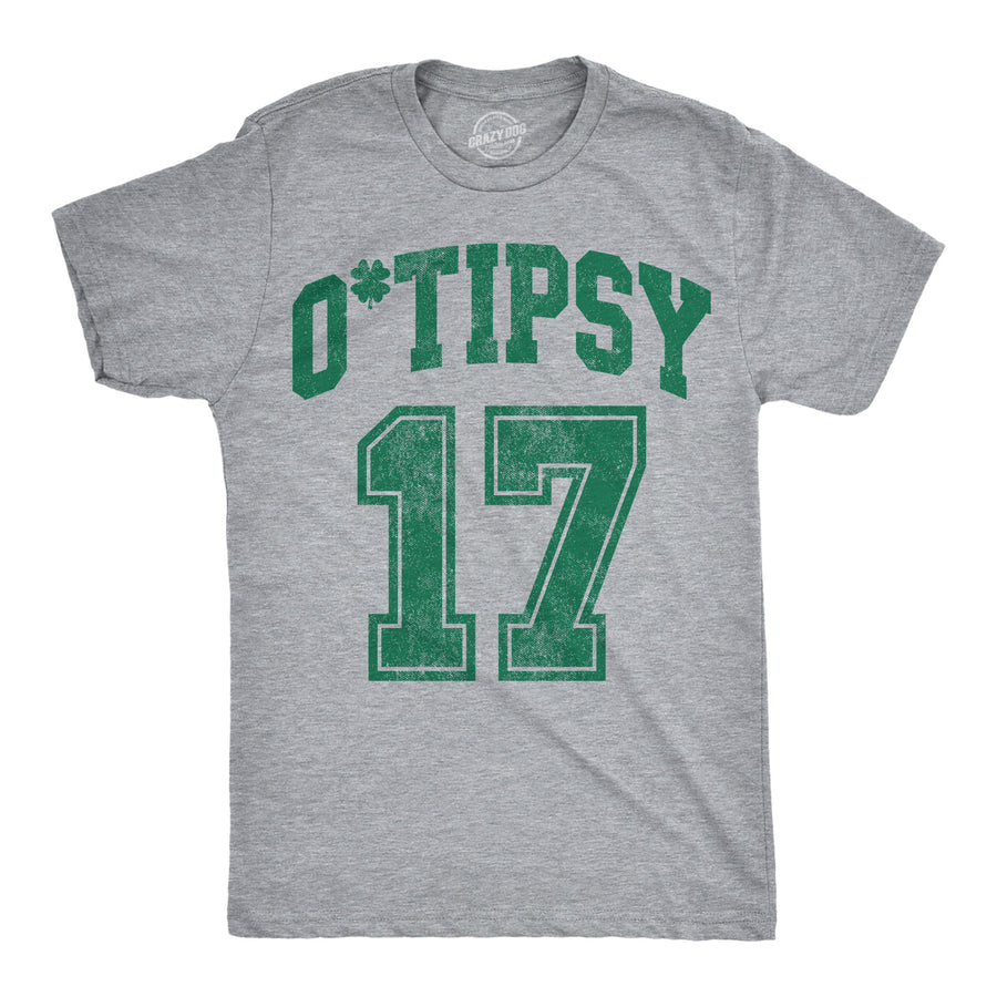 Funny Light Heather Grey - Otipsy Jersey Otipsy Jersey Mens T Shirt Nerdy Saint Patrick's Day drinking Tee
