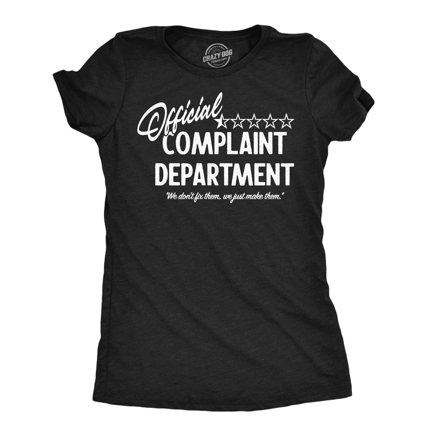 Funny Heather Black - Official Complaint Department Official Complaint Department Womens T Shirt Nerdy blank Tee