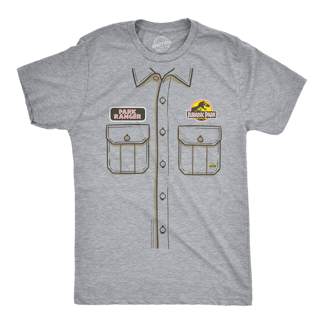 Funny Light Heather Grey - Park Ranger Uniform Park Ranger Uniform Mens T Shirt Nerdy TV & Movies Dinosaur Tee