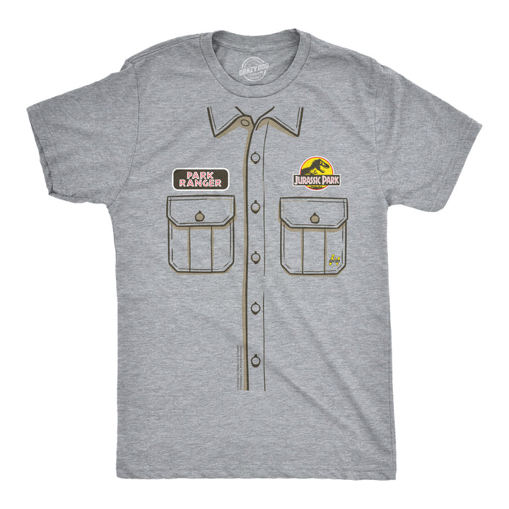Funny Light Heather Grey - Park Ranger Uniform Park Ranger Uniform Mens T Shirt Nerdy TV & Movies Dinosaur Tee