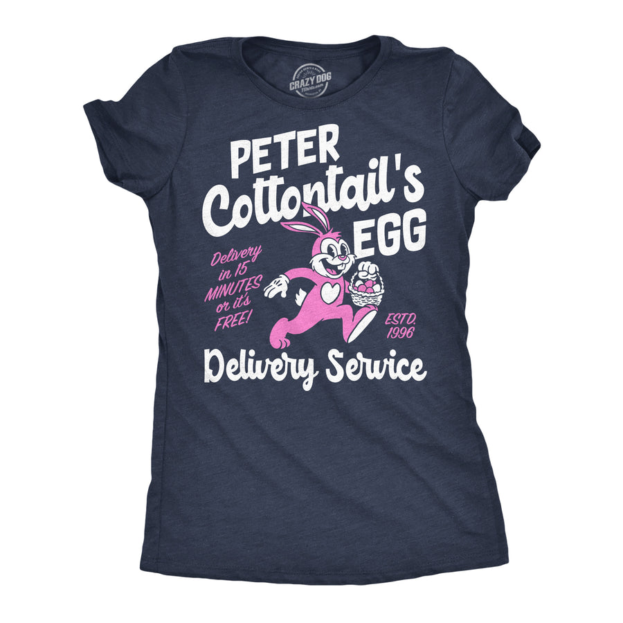 Funny Heather Navy - Peter Cottontails Peter Cottontails Egg Delivery Service Womens T Shirt Nerdy easter Tee