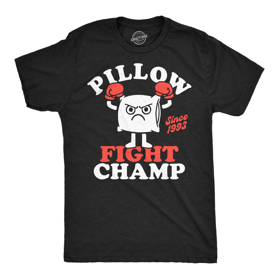 Funny Heather Black - Pillow Fight Champ Pillow Fight Champ Mens T Shirt Nerdy blank Tee