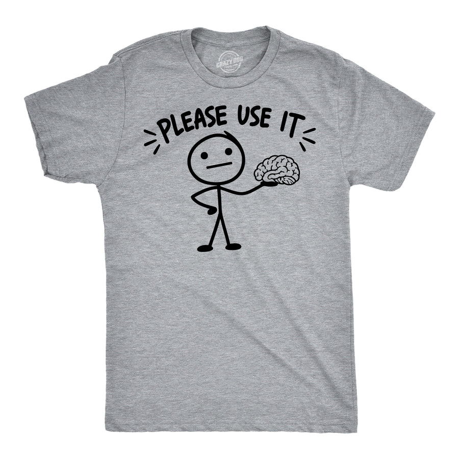 Funny Light Heather Grey - Please Use It Please Use It Mens T Shirt Nerdy Blank Tee