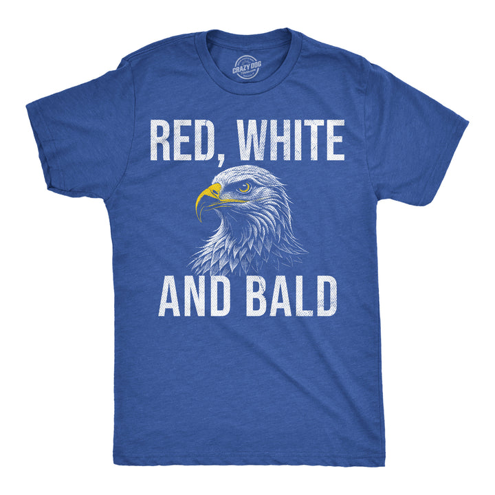 Funny Heather Royal - Red White Bald Red White And Bald Mens T Shirt Nerdy Fourth Of July animal Tee