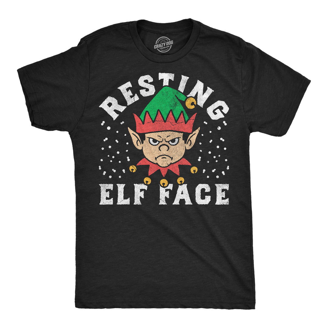 Funny Heather Black - Resting Elf Face Resting Elf Face Mens T Shirt Nerdy Christmas Tee