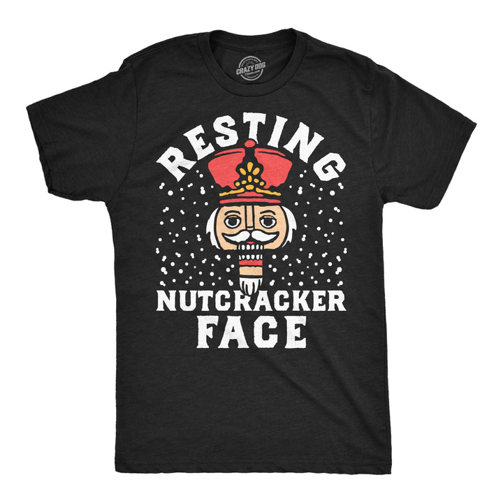 Funny Heather Black - Resting Nutcracker Face Resting Nutcracker Face Mens T Shirt Nerdy Christmas Tee