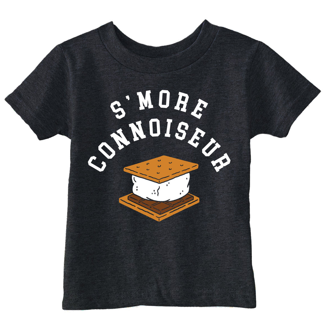 Funny Heather Black - Smore Connoiseur Smore Connoiseur Toddler T Shirt Nerdy camping food Tee