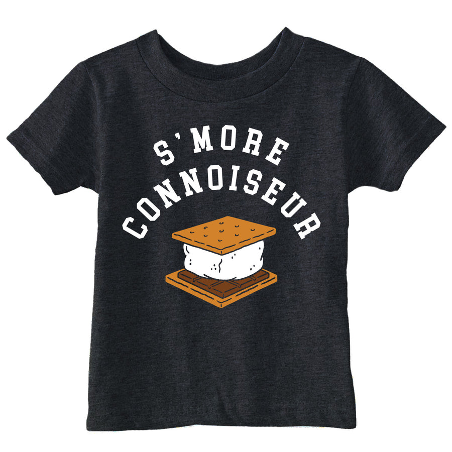Funny Heather Black - Smore Connoiseur Smore Connoiseur Toddler T Shirt Nerdy camping food Tee