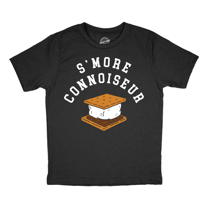 Funny Heather Black - Smore Connoiseur Smore Connoiseur Youth T Shirt Nerdy camping food Tee