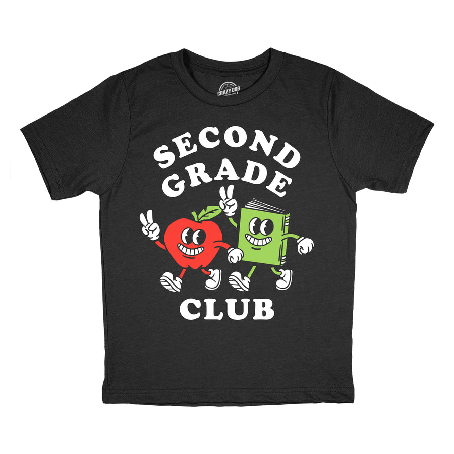 Funny Heather Black - Second Grade Club Second Grade Club Youth T Shirt Nerdy blank Tee