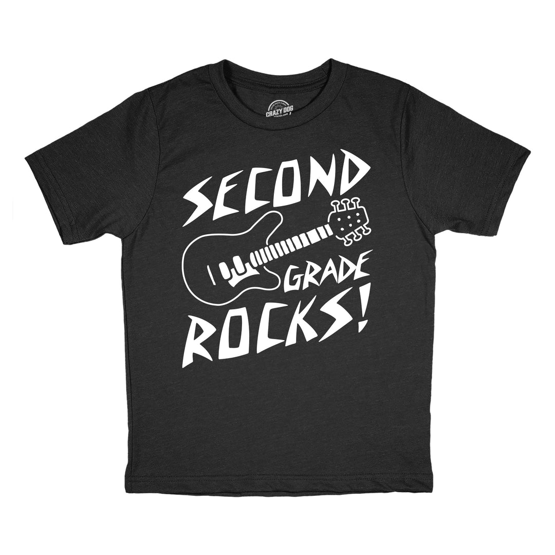 Funny Heather Black - Second Grade Rocks Second Grade Rocks Youth T Shirt Nerdy music Tee