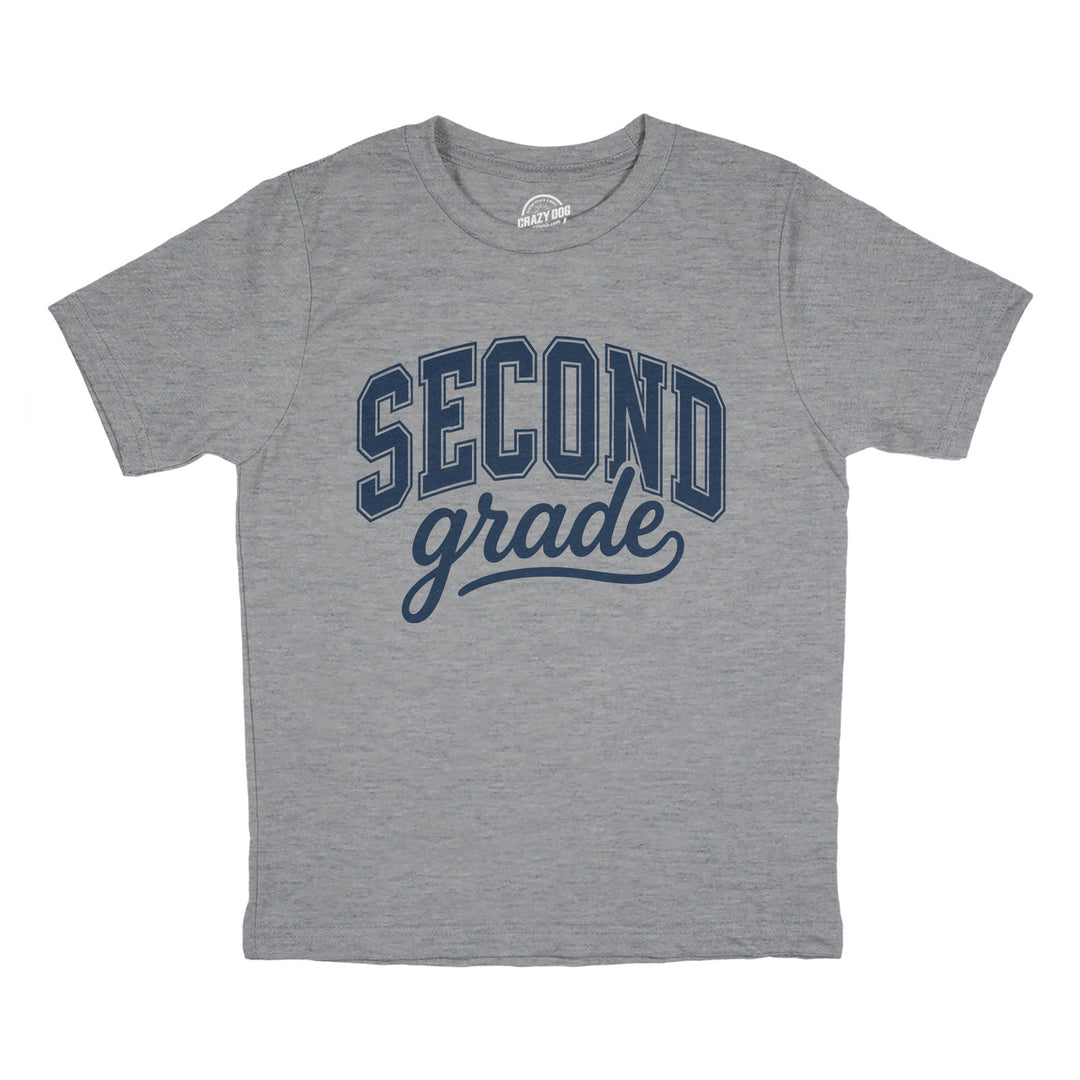 Funny Light Heather Grey - 2nd Grade Varsity 2nd Grade Varsity Letters Youth T Shirt Nerdy blank Tee