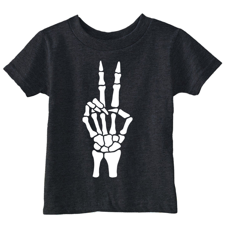 Funny Heather Black - Skeleton 2nd Bday Skeleton Hand 2nd Birthday Toddler T Shirt Nerdy Halloween Birthday Tee
