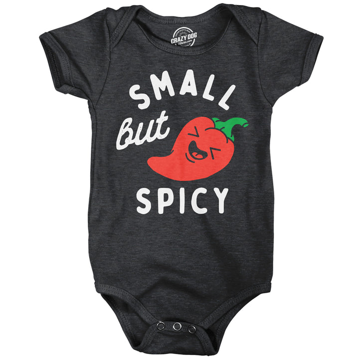 Funny Heather Black - Small But Spicy Small But Spicy Onesie Nerdy food Tee