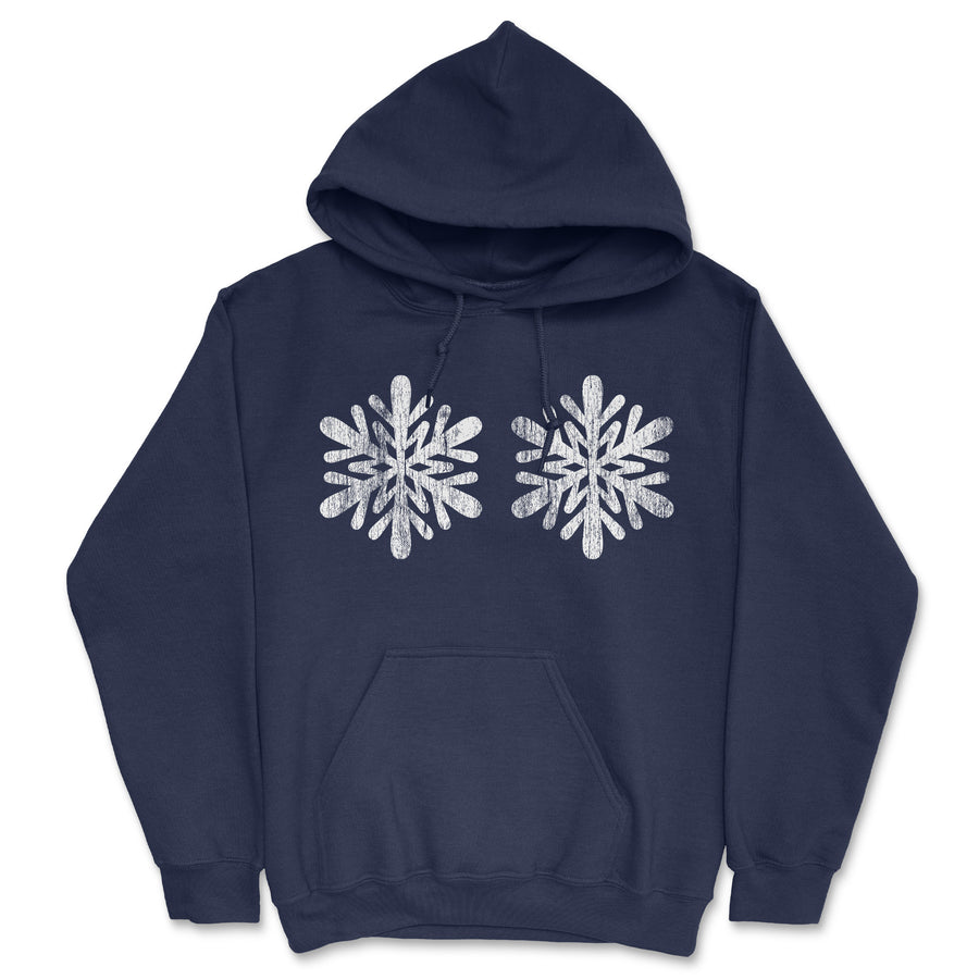 Funny Navy - Snowflake Tits Snowflake Tits Hoodie Nerdy Christmas offensive Tee