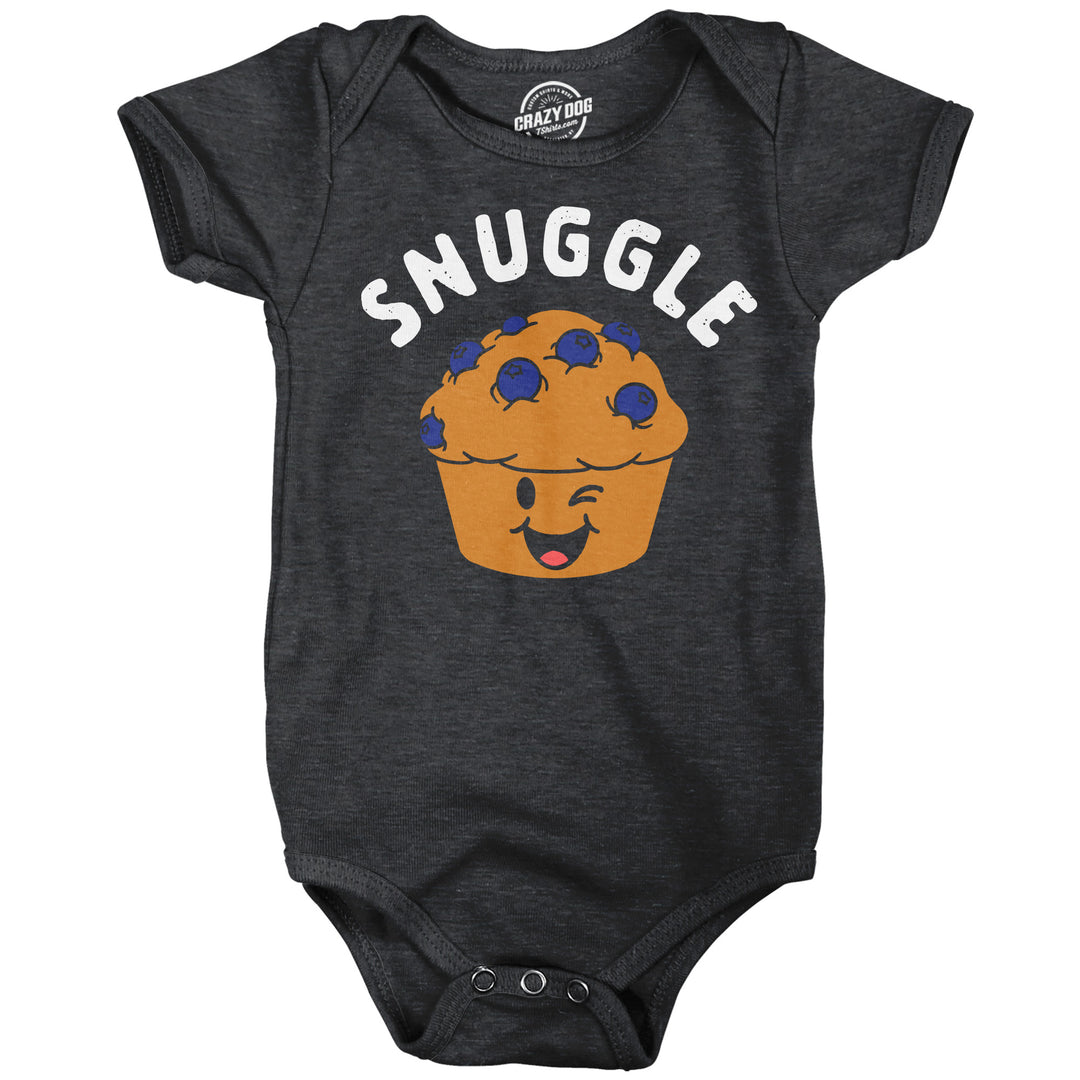 Funny Heather Black - Snuggle Muffin Snuggle Muffin Onesie Nerdy food Tee