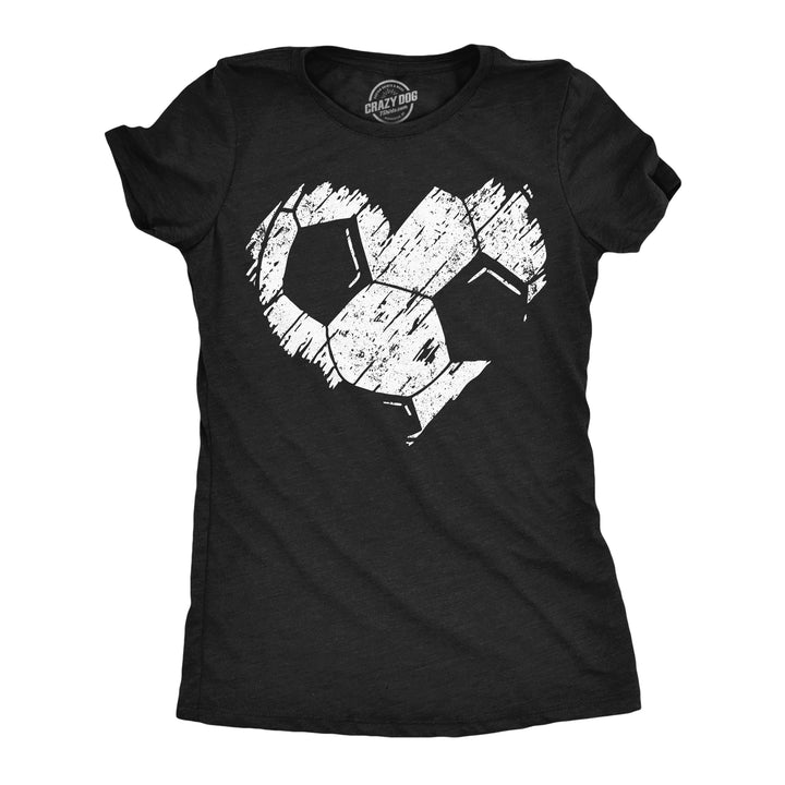 Funny Heather Black - Soccer Scribble Heart Soccer Ball Scribble Heart Womens T Shirt Nerdy soccer Tee