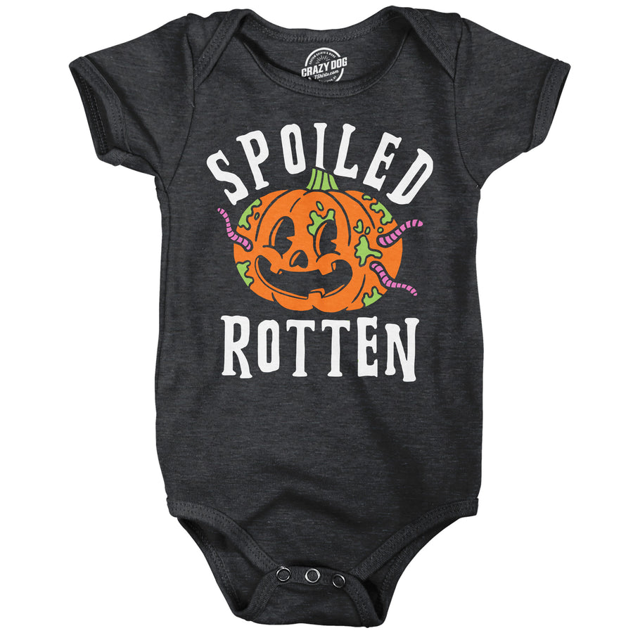 Funny Heather Black - Spoiled Rotten Spoiled Rotten Onesie Nerdy Halloween Tee