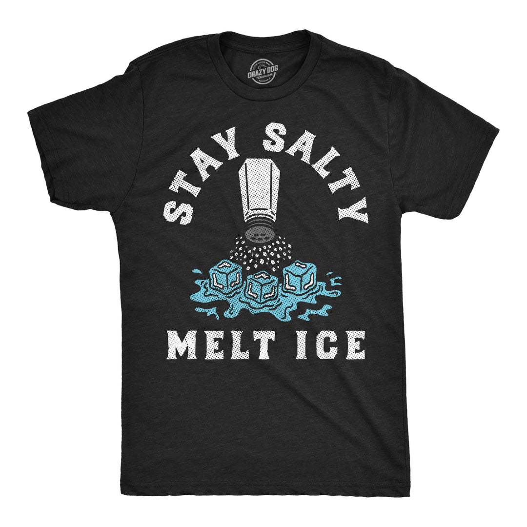 Funny Heather Black - Stay Salty Melt Ice Stay Salty Melt Ice Mens T Shirt Nerdy Political Tee