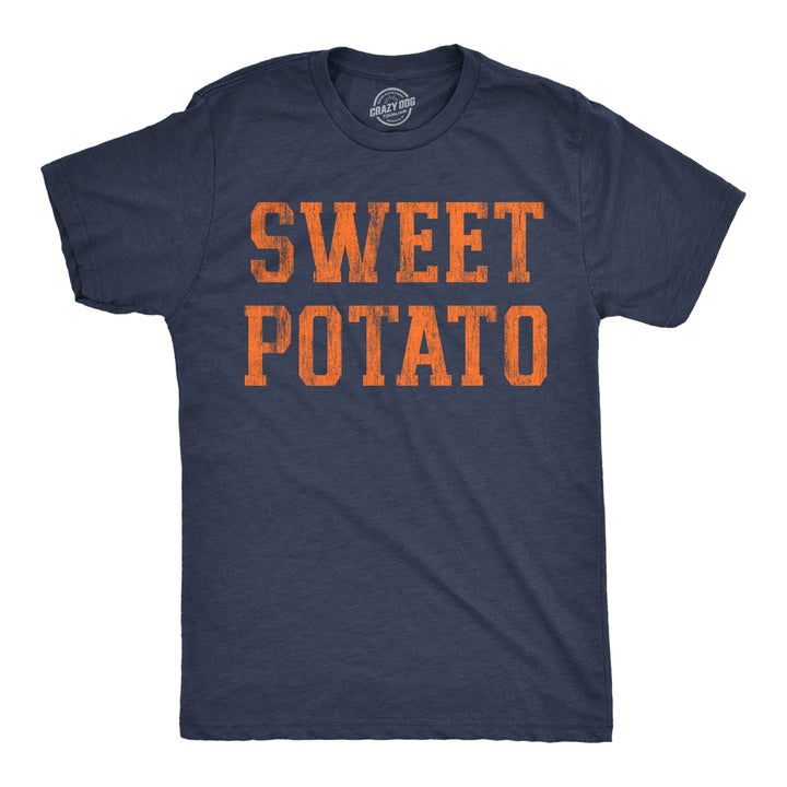 Funny Heather Navy - Sweet Potato Sweet Potato Mens T Shirt Nerdy Thanksgiving Tee