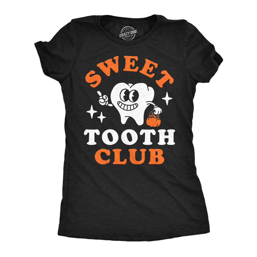 Funny Heather Black - Sweet Tooth Club Sweet Tooth Club Womens T Shirt Nerdy Halloween Tee