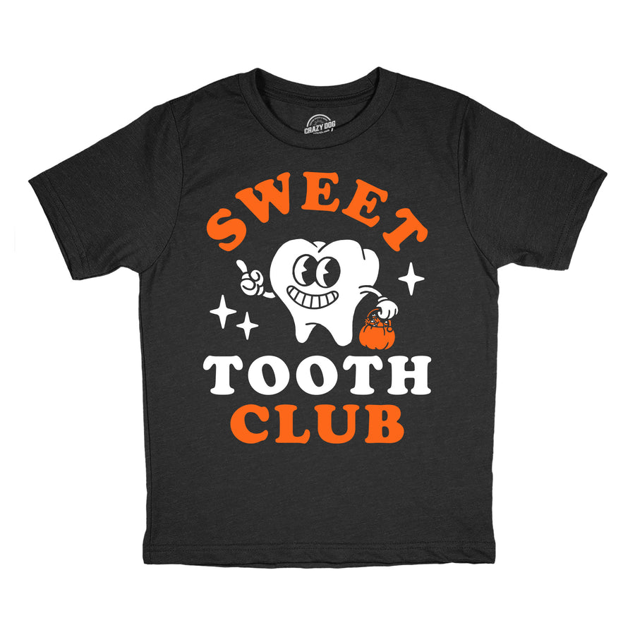 Funny Heather Black - Sweet Tooth Club Sweet Tooth Club Youth T Shirt Nerdy Halloween Tee