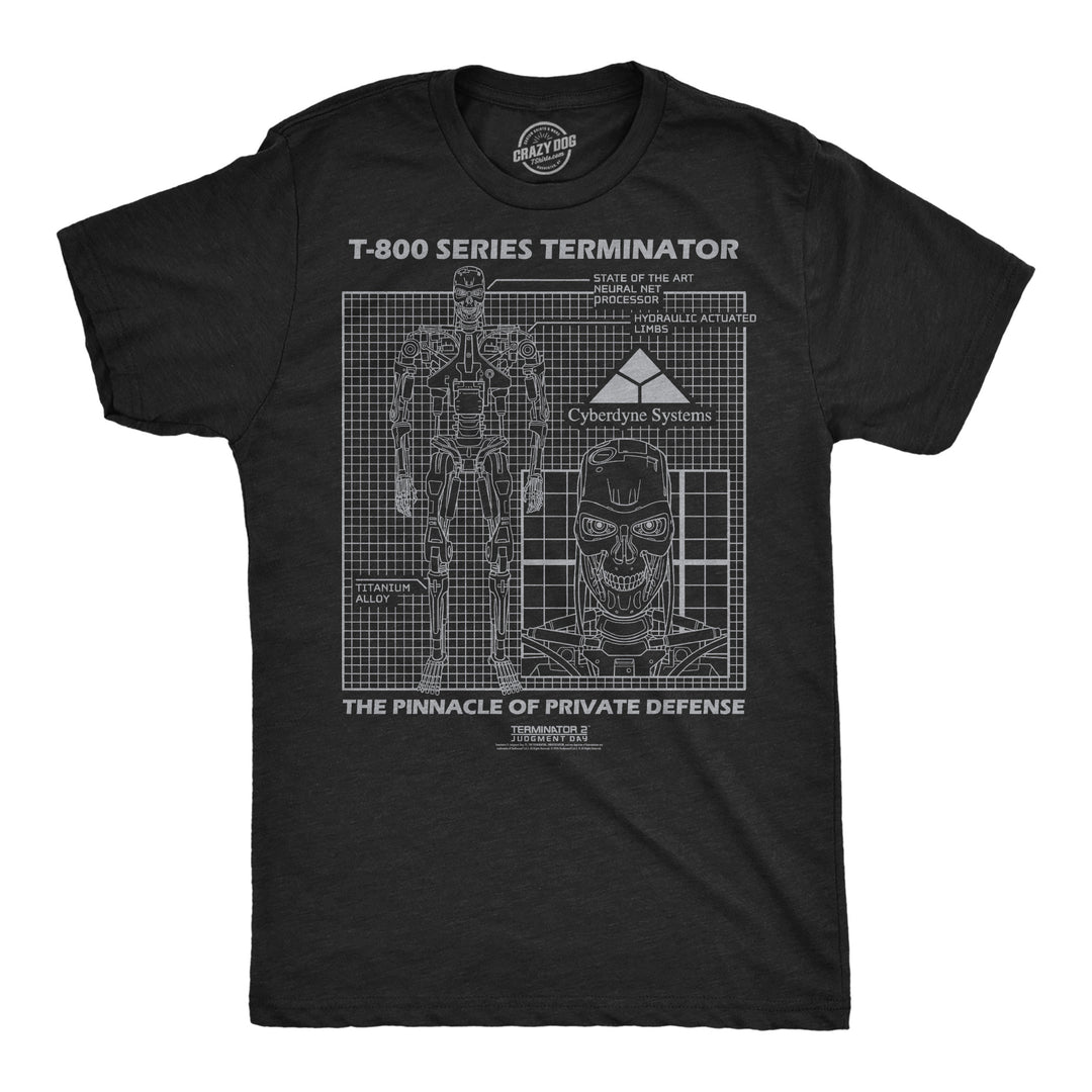 Funny Heather Black - T 800 Schematic T-800 Schematic Mens T Shirt Nerdy TV & Movies Tee