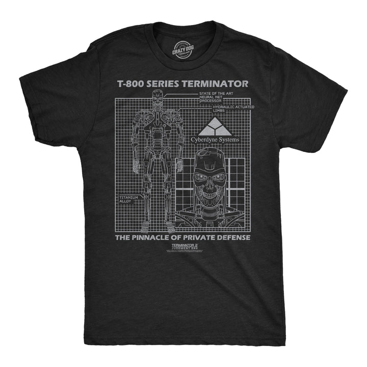 Funny Heather Black - T 800 Schematic T-800 Schematic Mens T Shirt Nerdy TV & Movies Tee