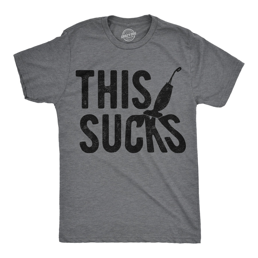 Funny Dark Heather Grey - This Sucks Vacuum This Sucks Vacuum Mens T Shirt Nerdy blank Tee