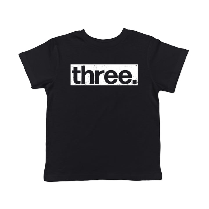 Funny Black - Three Three Birthday Toddler T Shirt Nerdy Birthday Tee