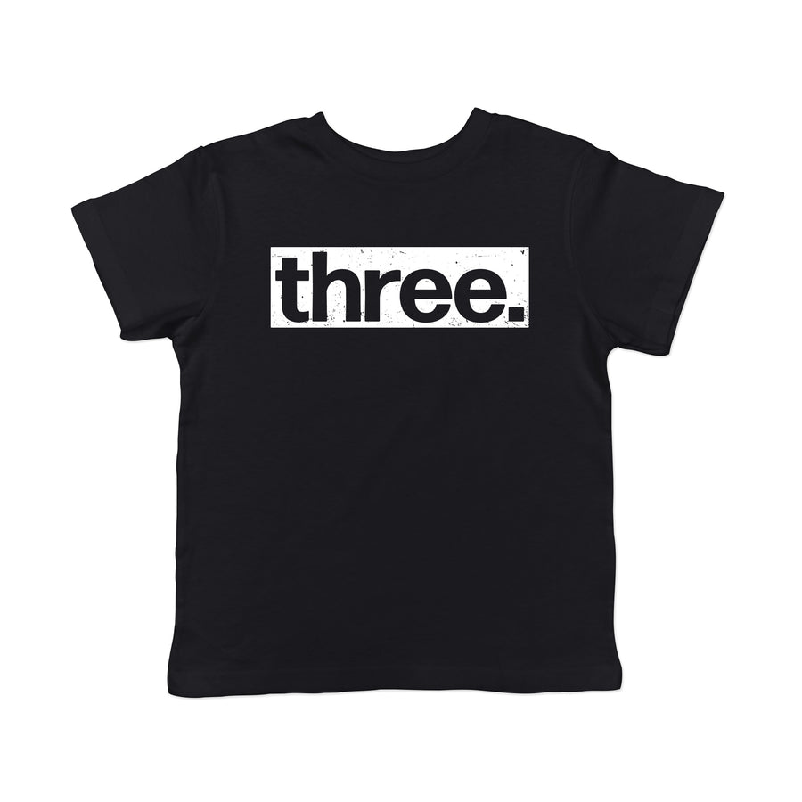 Funny Black - Three Three Birthday Toddler T Shirt Nerdy Birthday Tee