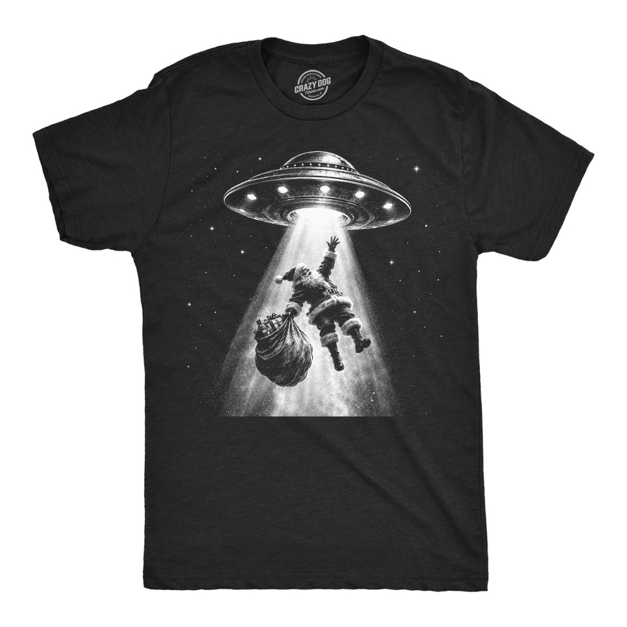 Funny Heather Black - UFO Santa UFO Santa Mens T Shirt Nerdy Christmas Tee