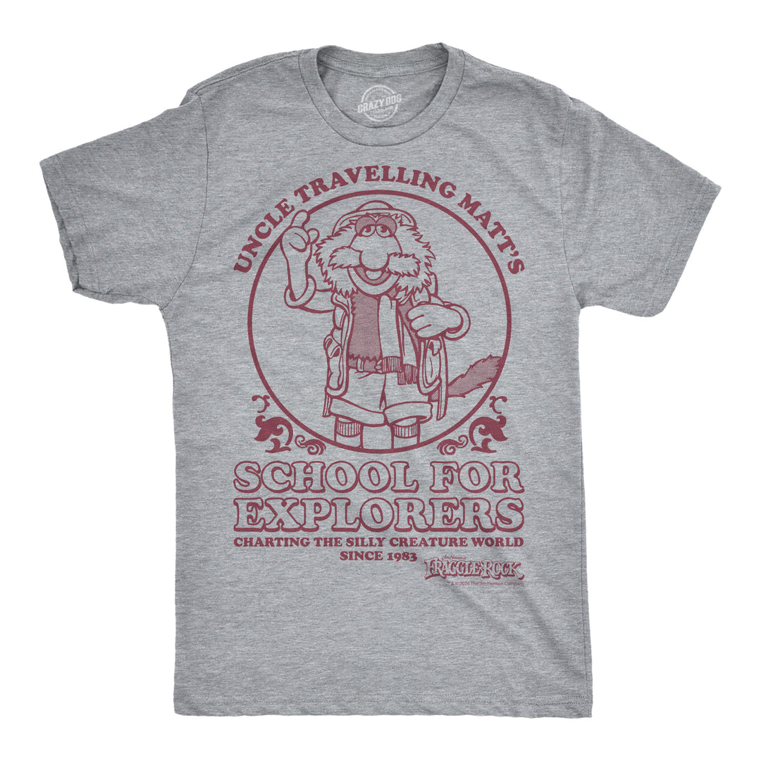 Funny Light Heather Grey - School For Explorers Uncle Traveling Matt's School For Explorers Mens T Shirt Nerdy TV & Movies retro Tee