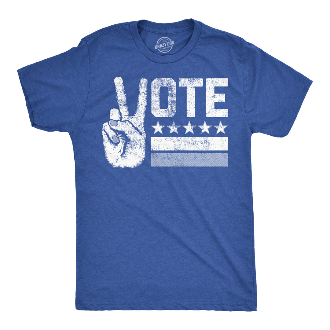 Funny Heather Royal - Vote Peace Hand Vote Peace Hand Mens T Shirt Nerdy Political Tee